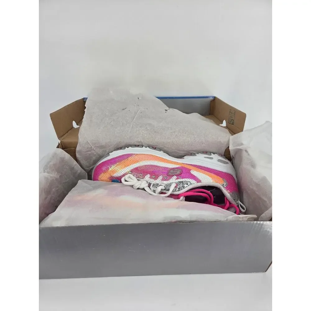 Sketchers D'Lites Made to Shine Pink Sequin Holo Sneaker 90s Vibe NEW Women's 10 - Picture 12 of 13
